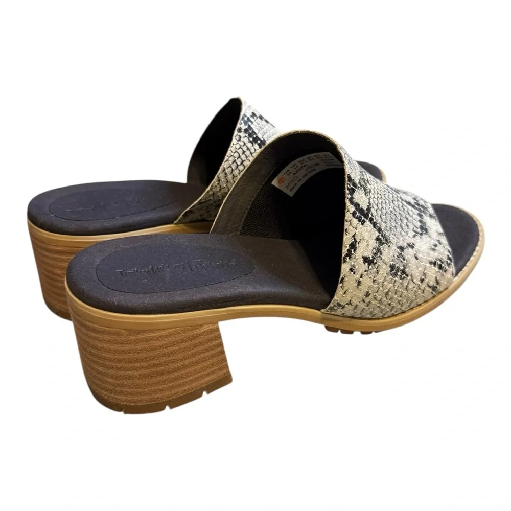 Timberland Women’s Snake Print Block Heel Sandal Sz 6.5 Lug Sole Comfort
